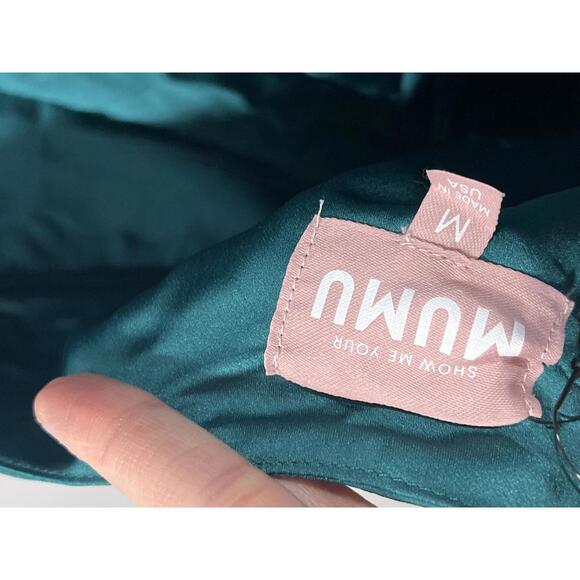 Show Me Your Mumu Jasmine Halter Mini Dress in Emerald Luxe - Picture 7 of 8